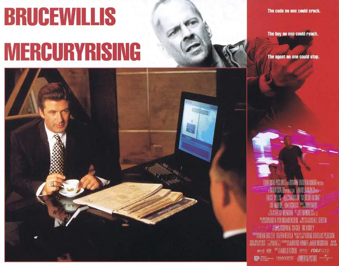 MERCURY RISING Original Lobby Card 3 Bruce Willis Alec Baldwin