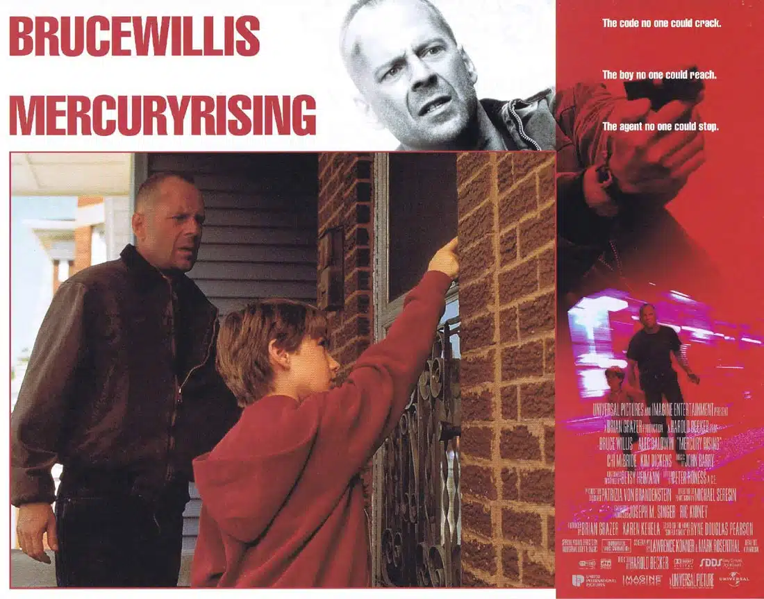 MERCURY RISING Original Lobby Card 4 Bruce Willis Alec Baldwin