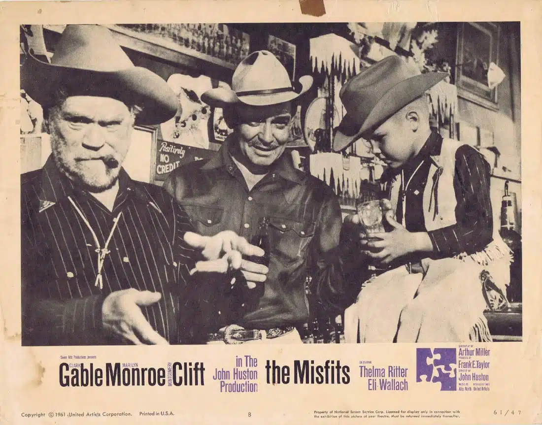 THE MISFITS Original Lobby Card 8 Marilyn Monroe Clark Gable