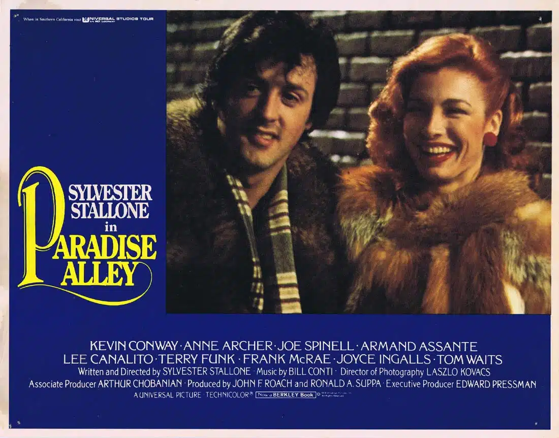 PARADISE ALLEY Original Lobby Card 3 Sylvester Stallone Kevin Conway Anne Archer