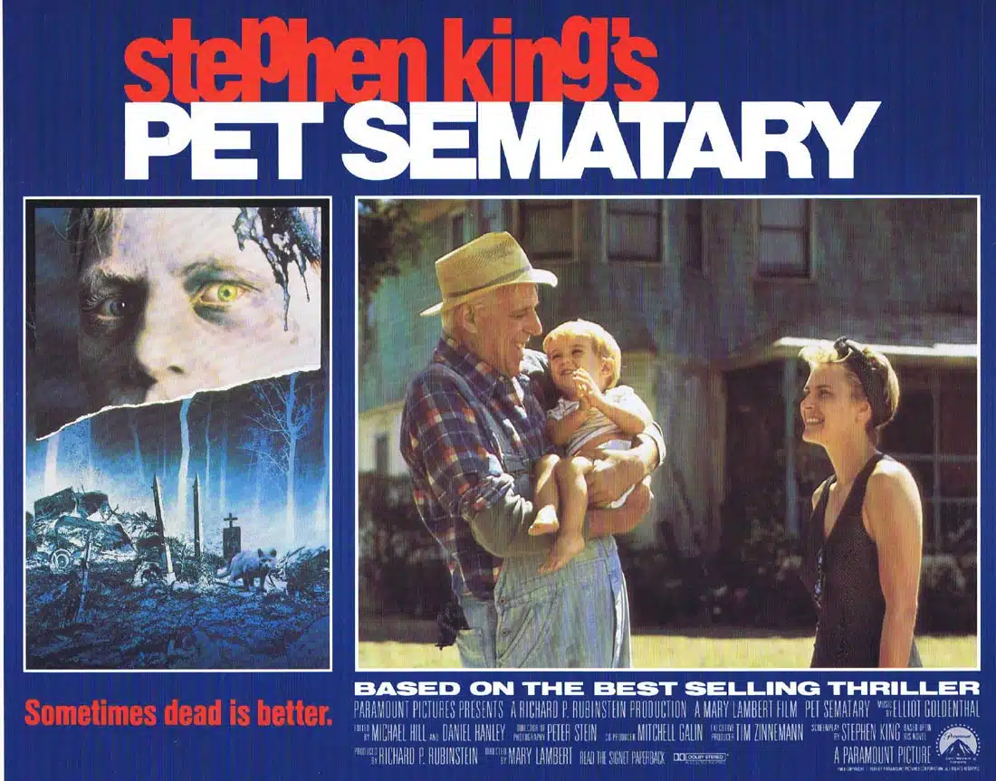 PET SEMATARY Original Lobby Card 2 Fred Gwynne Stephen King Horror