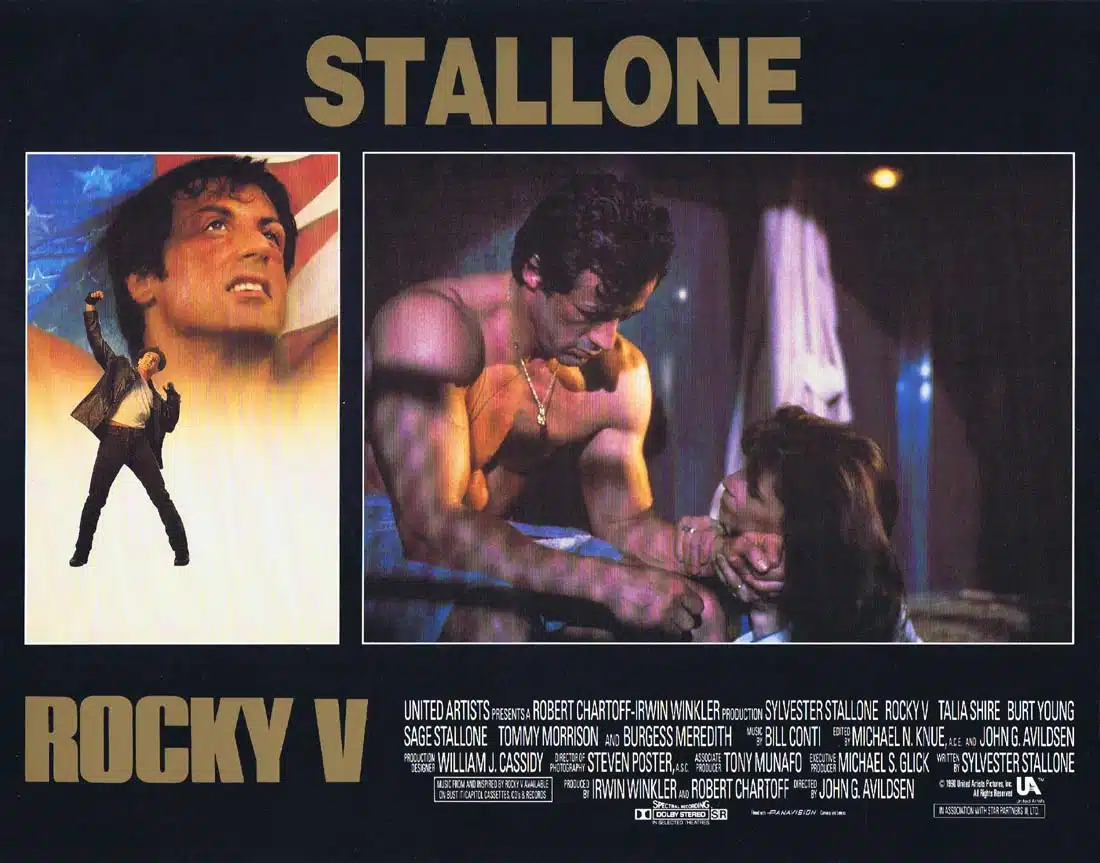 ROCKY V Rare Original UK Lobby Card 5 Sylvester Stallone Talia Shire