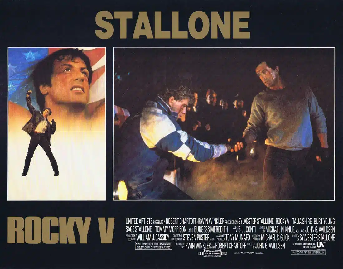 ROCKY V Rare Original UK Lobby Card 7 Sylvester Stallone Talia Shire