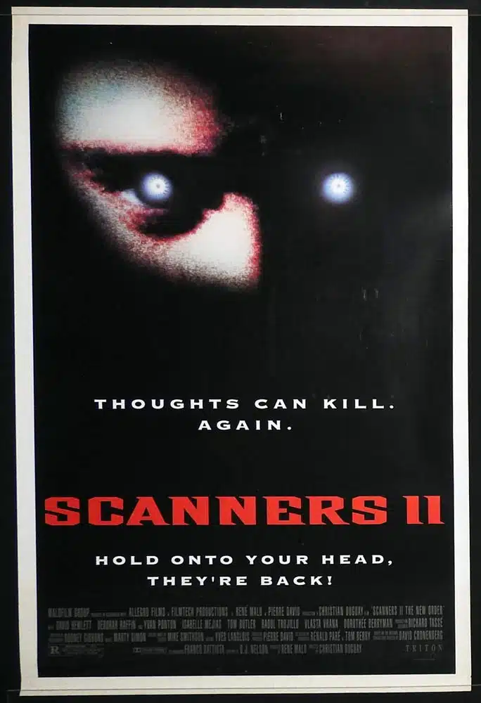 SCANNERS II Original One Sheet Movie Poster David Hewlett Deborah Raffin Horror