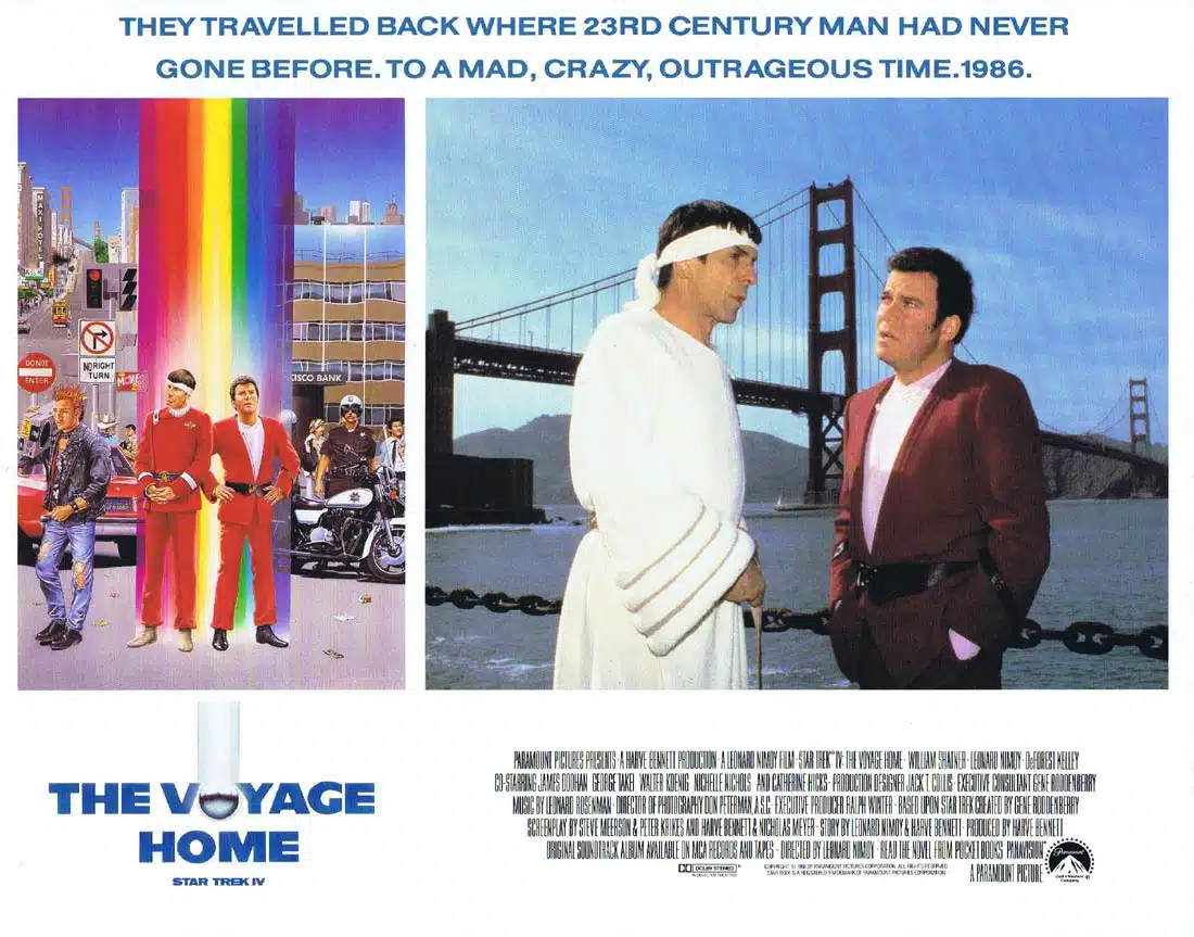 STAR TREK IV THE VOYAGE HOME Original Lobby Card 1 William Shatner Leonard Nimoy