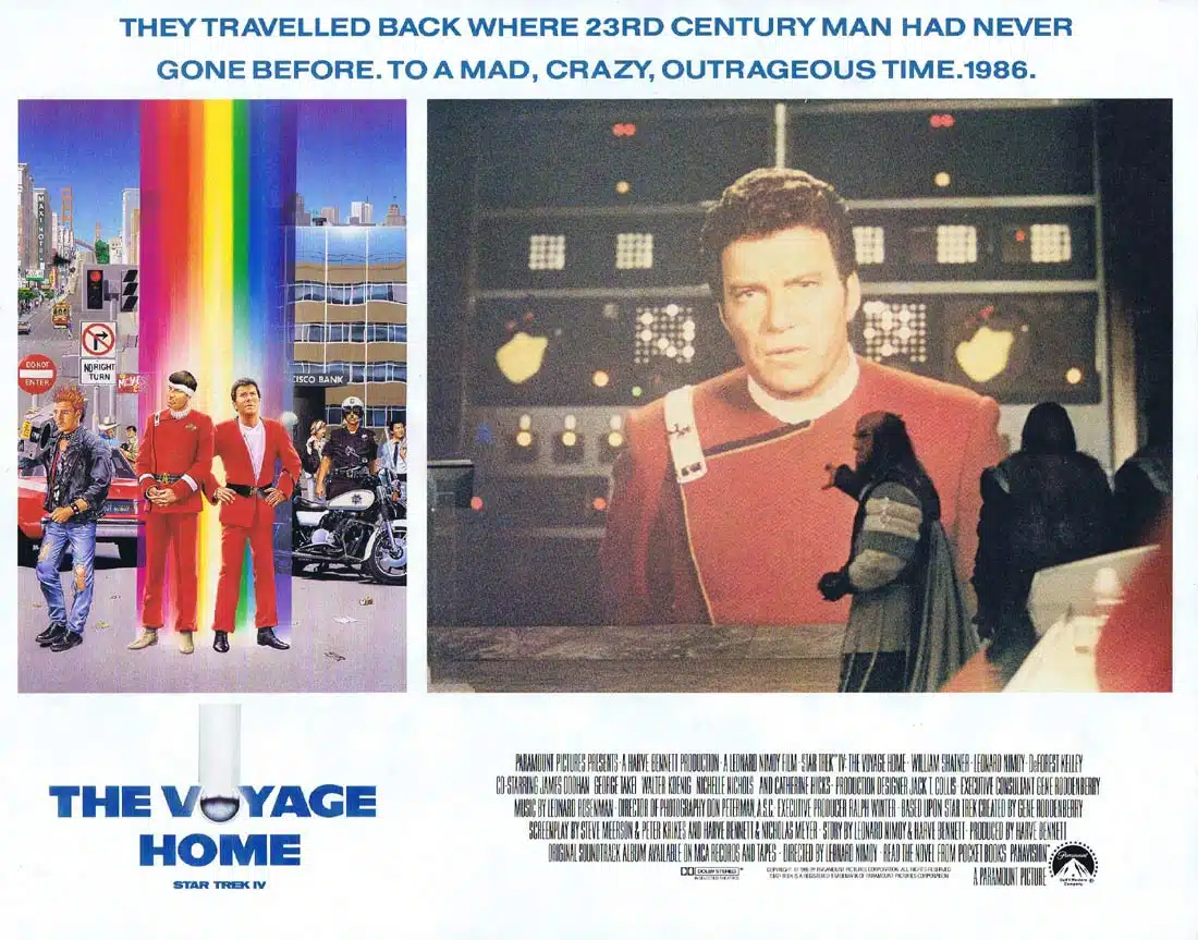 STAR TREK IV THE VOYAGE HOME Original Lobby Card 3 William Shatner Leonard Nimoy