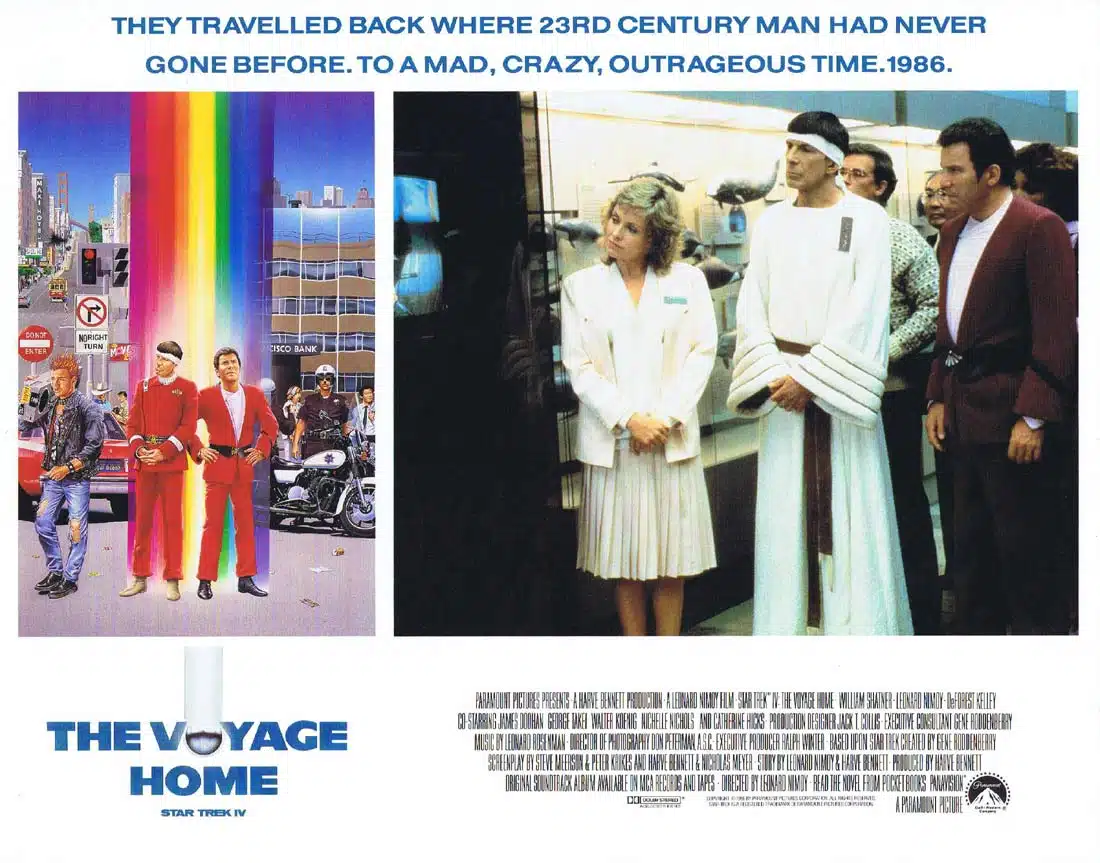STAR TREK IV THE VOYAGE HOME Original Lobby Card 5 William Shatner Leonard Nimoy