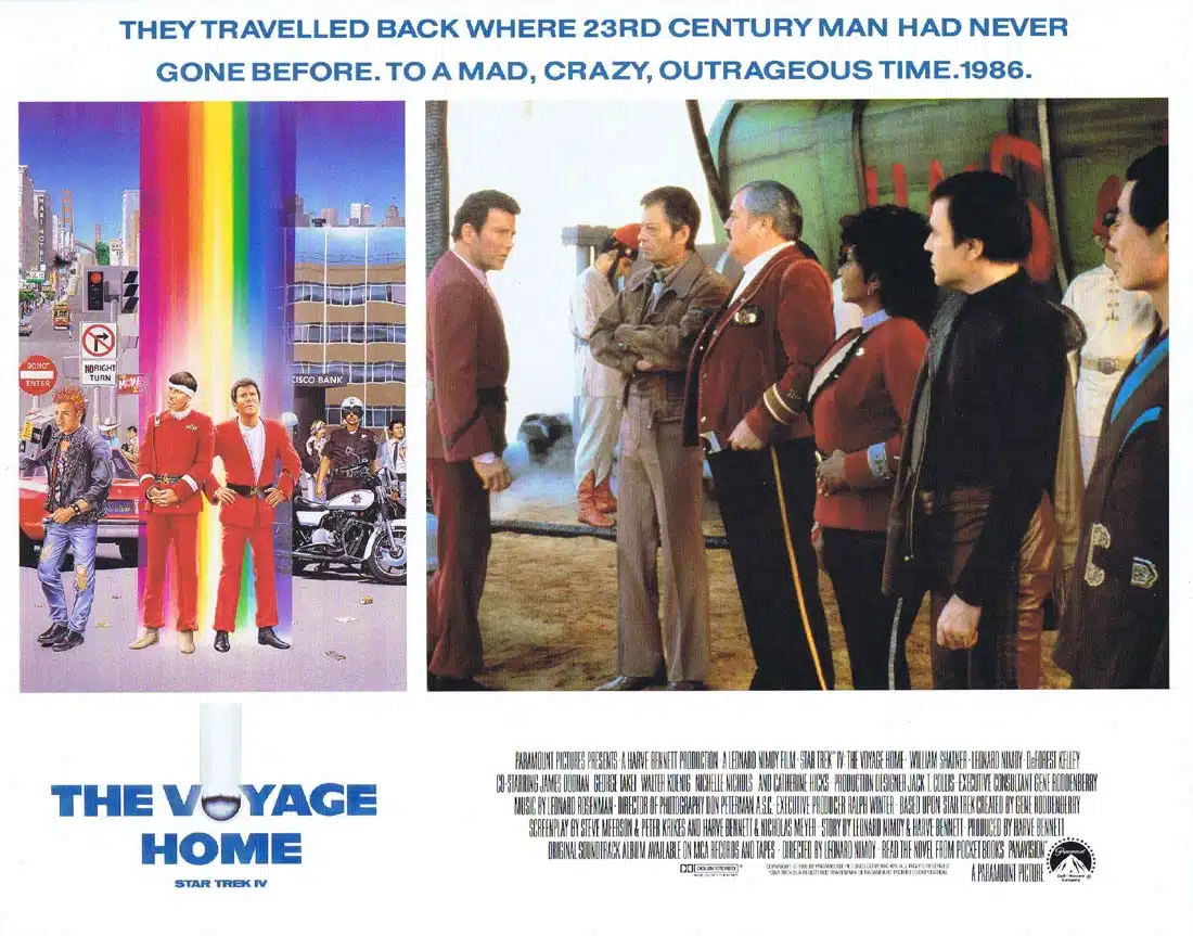 STAR TREK IV THE VOYAGE HOME Original Lobby Card 6 William Shatner Leonard Nimoy