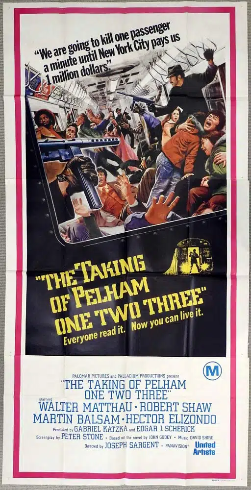 THE TAKING OF PELHAM ONE TWO THREE Original AUSTRALIAN 3 Sheet Movie Poster Robert Shaw 123