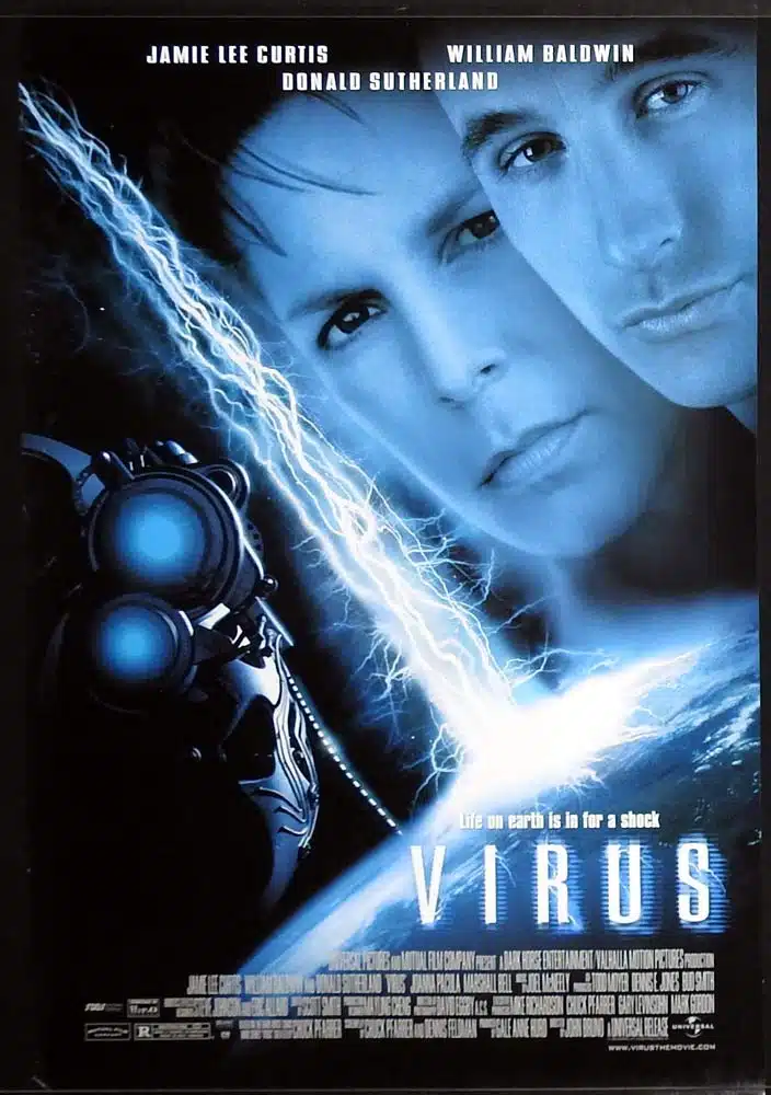 VIRUS Original One Sheet Movie Poster Jamie Lee Curtis Donald Sutherland