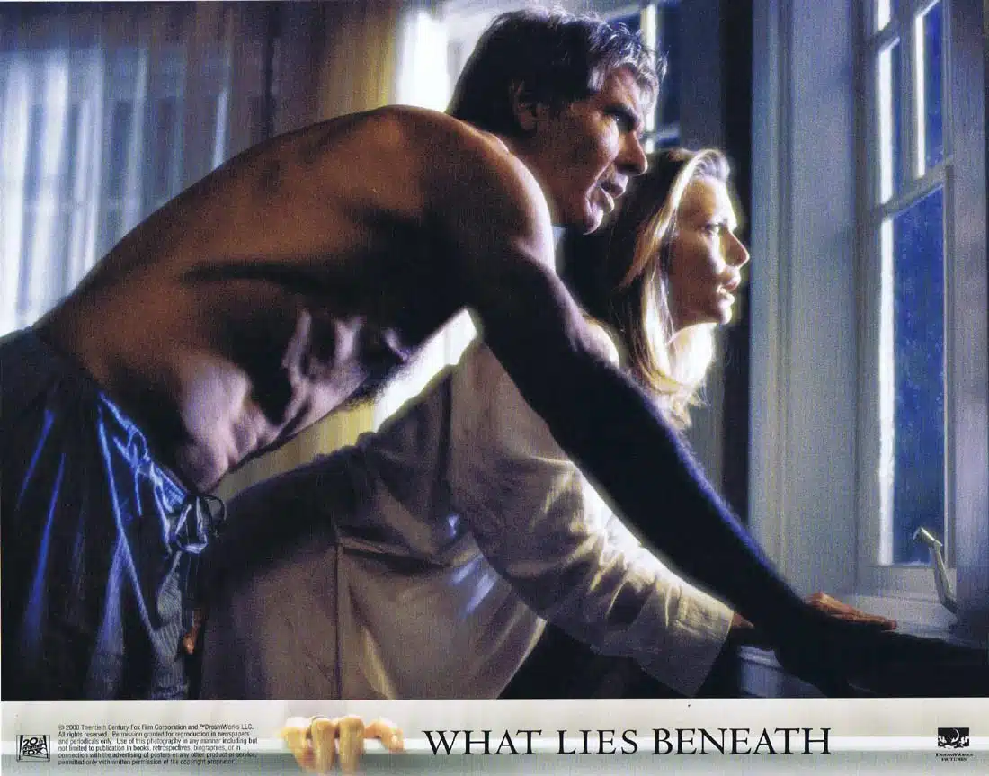 WHAT LIES BENEATH Original Lobby Card 2 Harrison Ford Michelle Pfeiffer Horror