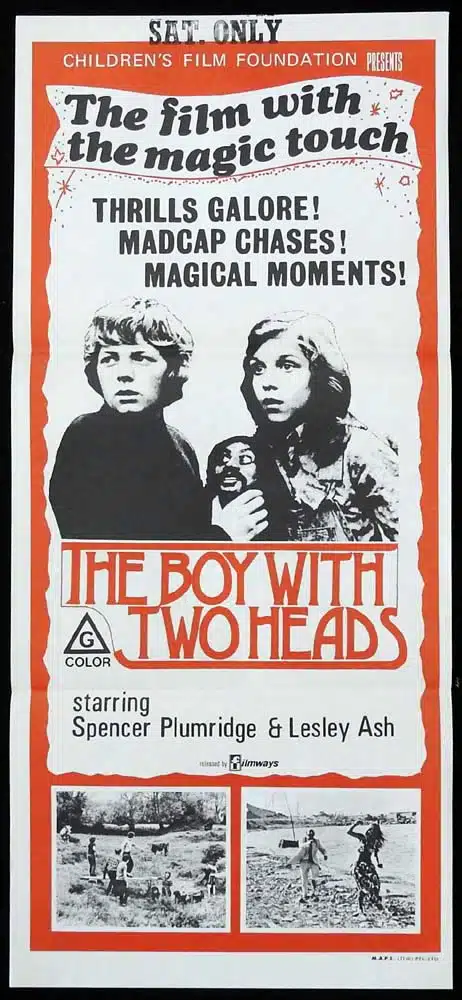 THE BOY WITH TWO HEADS Original Daybill Movie Poster Spencer Plumridge Clive Revill