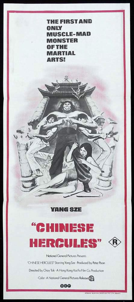 CHINESE HERCULES Original Daybill Movie poster Yang Sze Kung Fu Martial Arts