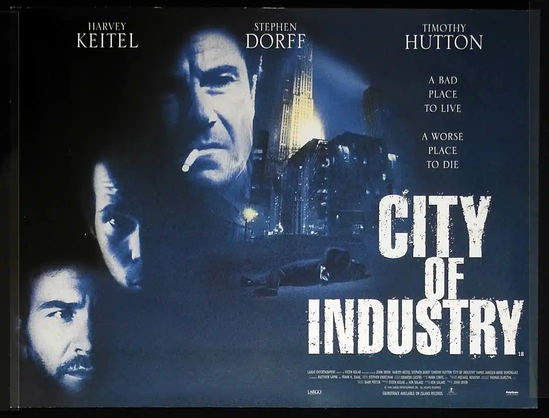 CITY OF INDUSTRY Original ROLLED British Quad Movie Poster Harvey Keitel Stephen Dorff