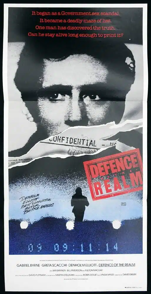 DEFENCE OF THE REALM Original Daybill Movie Poster Gabriel Byrne Greta Scacchi Denholm Elliott