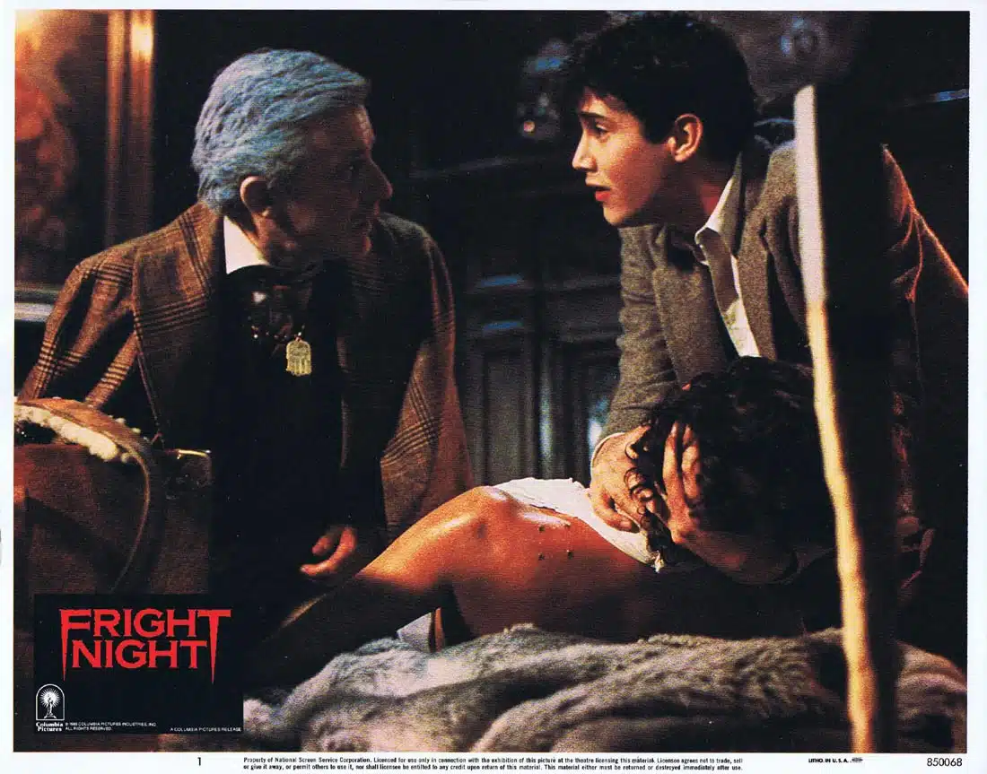 FRIGHT NIGHT Original Lobby Card 1 Chris Sarandon William Ragsdale Horror