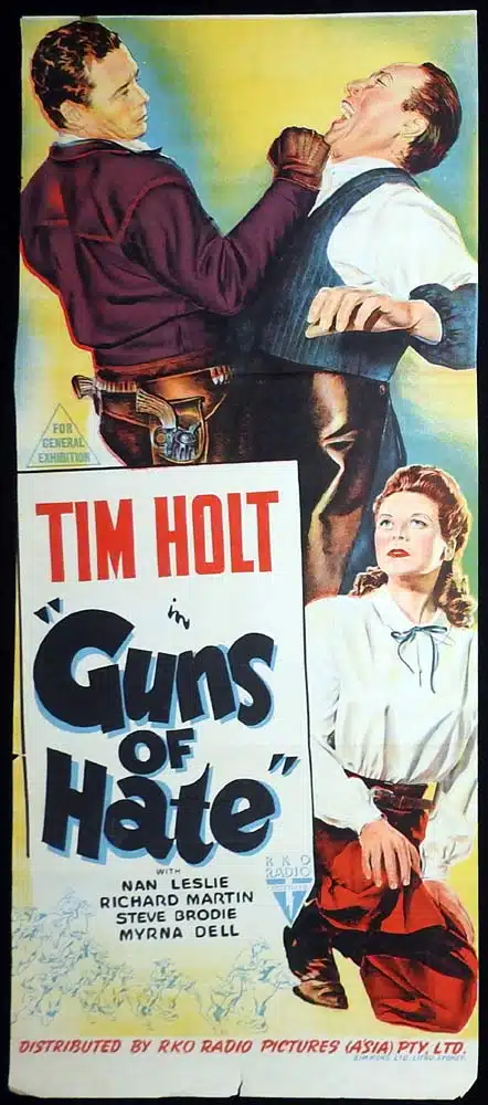 GUNS OF HATE 1948 Tim Holt RKO Daybill Movie poster