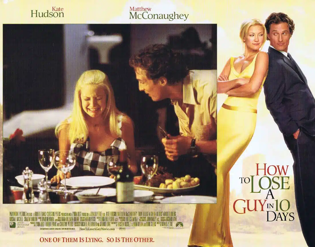 HOW TO LOSE A GUY IN 10 DAYS Original Lobby Card 2 Kate Hudson Matthew McConaughey