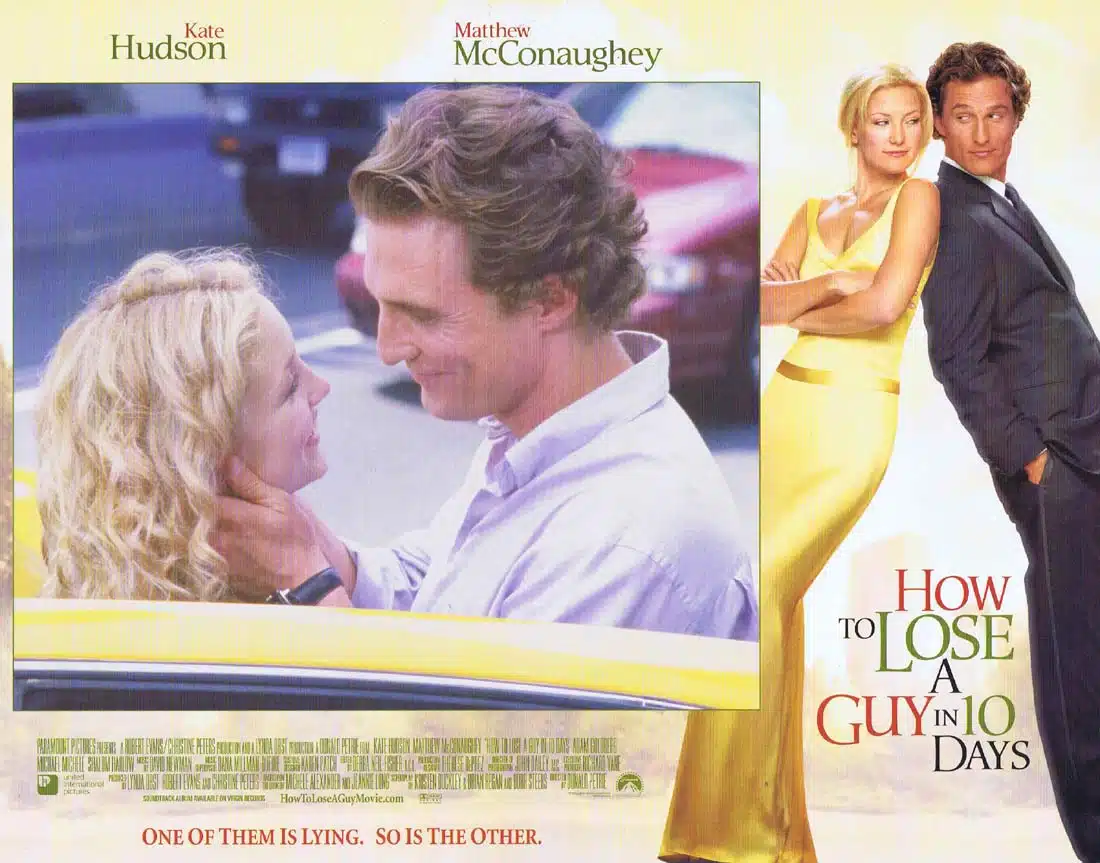 HOW TO LOSE A GUY IN 10 DAYS Original Lobby Card 3 Kate Hudson Matthew McConaughey