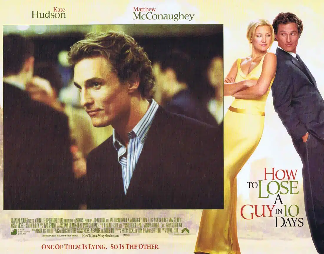 HOW TO LOSE A GUY IN 10 DAYS Original Lobby Card 4 Kate Hudson Matthew McConaughey