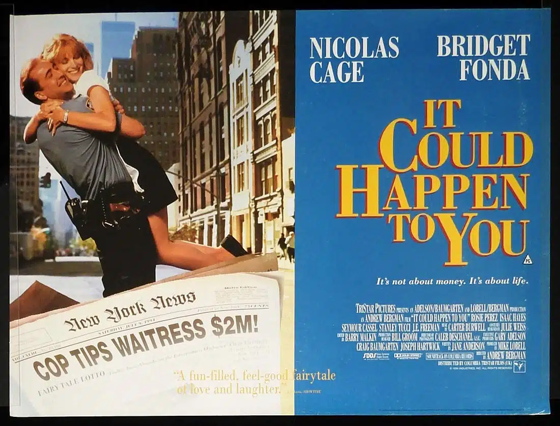 IT COULD HAPPEN TO YOU Original ROLLED British Quad Movie Poster Nicolas Cage
