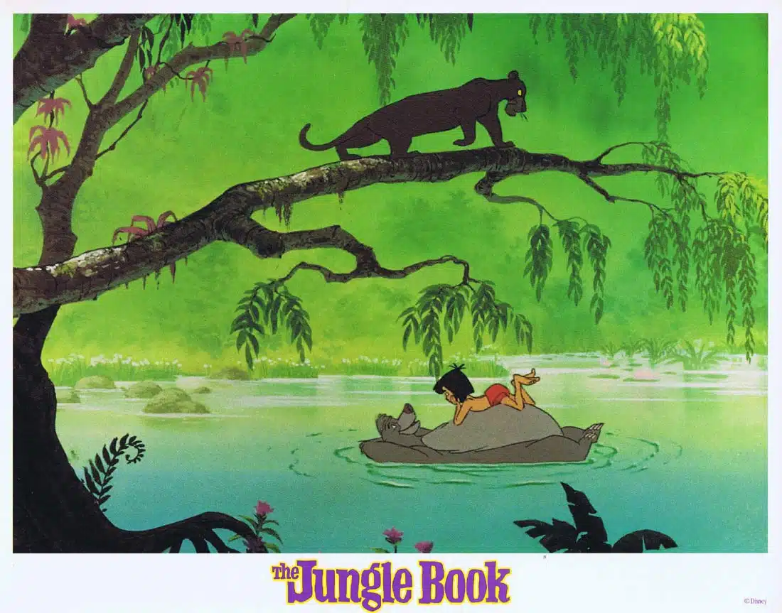 THE JUNGLE BOOK Original 1990r Lobby Card 3 Phil Harris Sebastian Cabot Disney