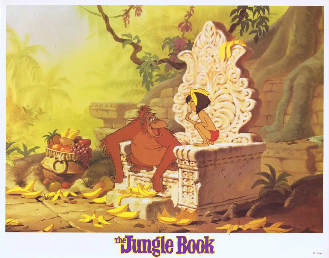 THE JUNGLE BOOK Original 1990r Lobby Card 5 Phil Harris Sebastian Cabot Disney