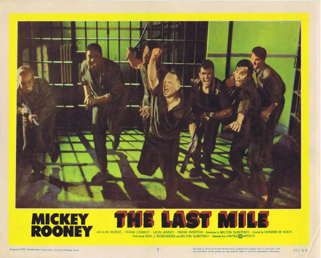 THE LAST MILE Original Lobby Card 2 Mickey Rooney Frank Overton