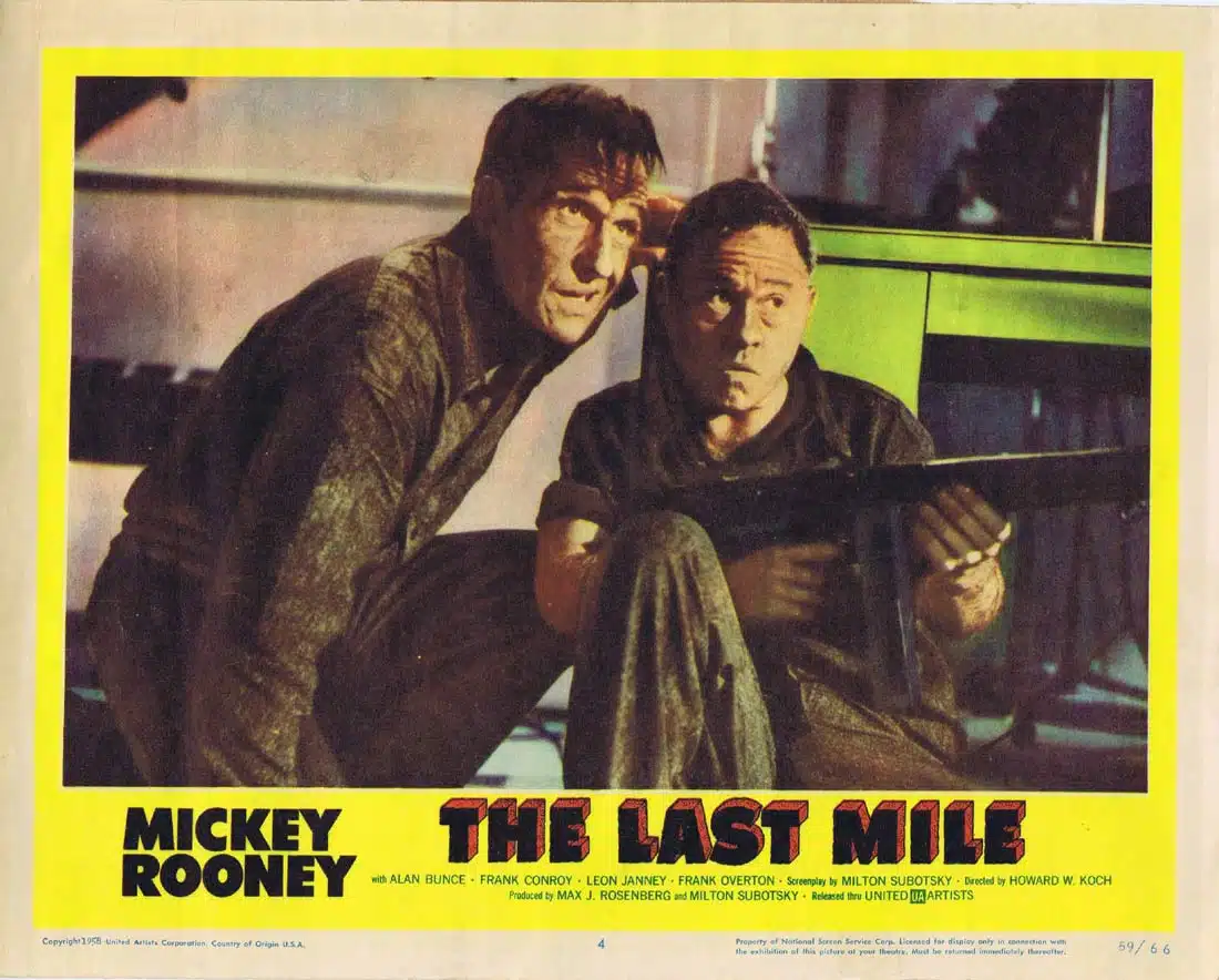 THE LAST MILE Original Lobby Card 4 Mickey Rooney Frank Overton
