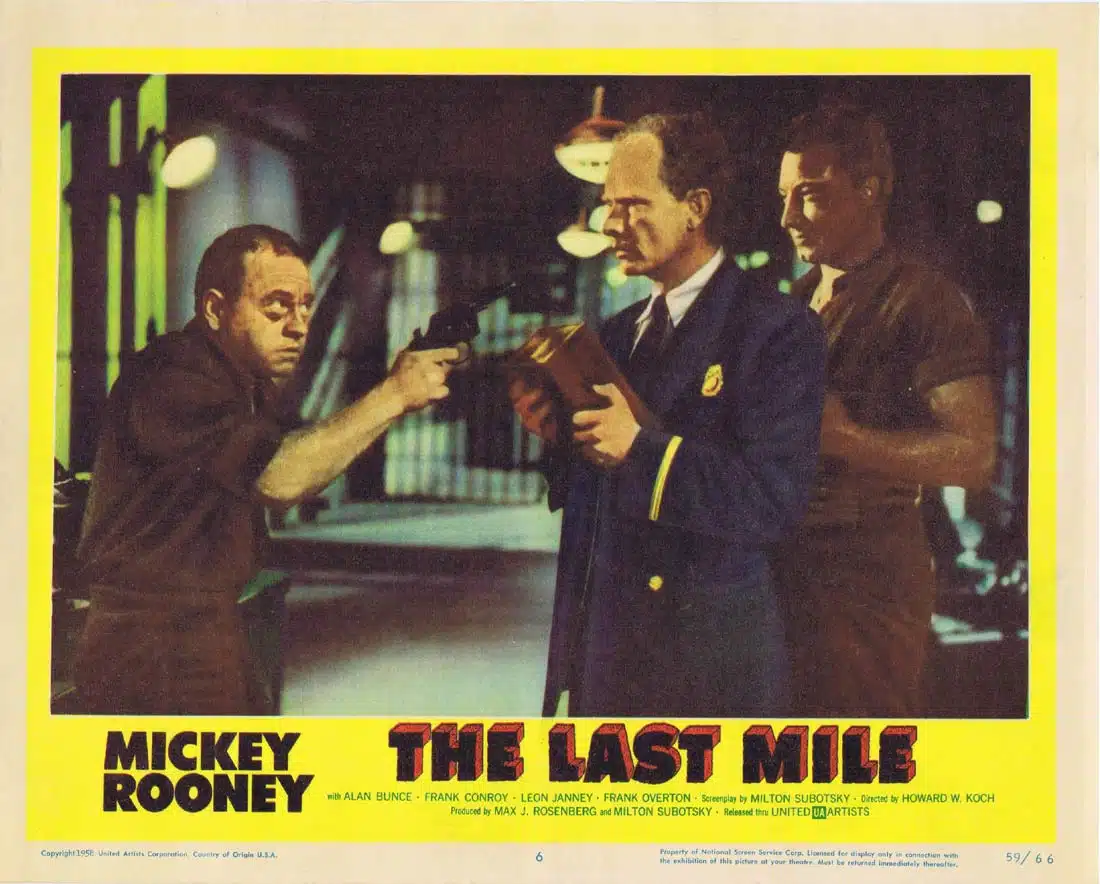 THE LAST MILE Original Lobby Card 6 Mickey Rooney Frank Overton
