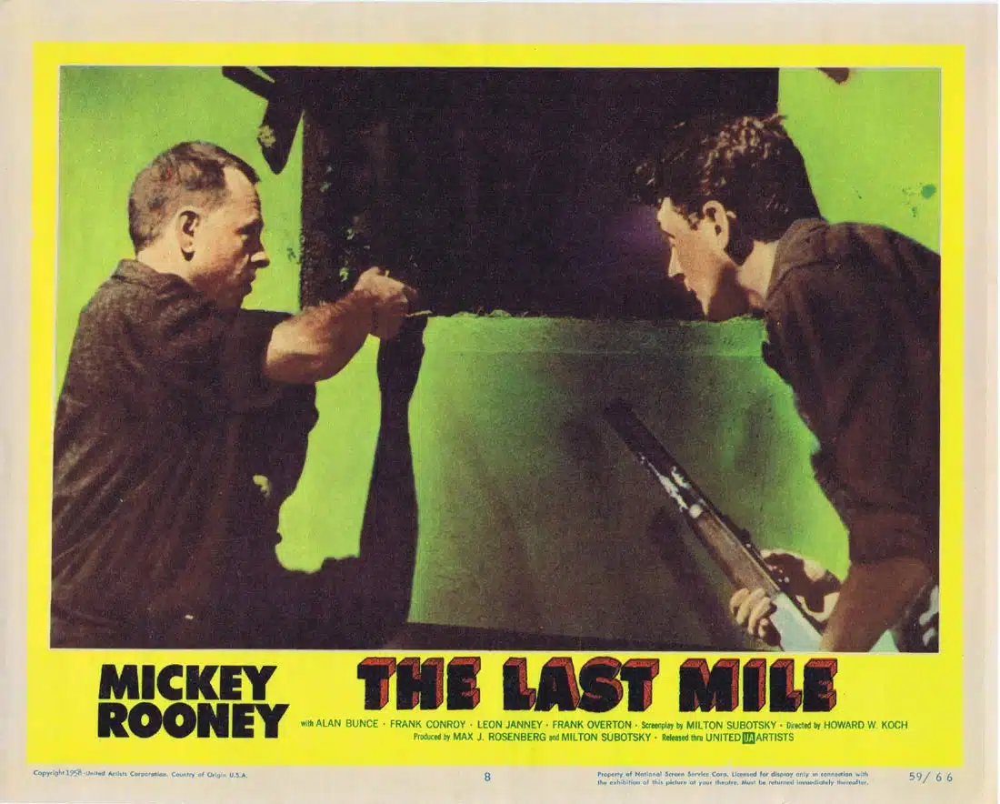 THE LAST MILE Original Lobby Card 8 Mickey Rooney Frank Overton