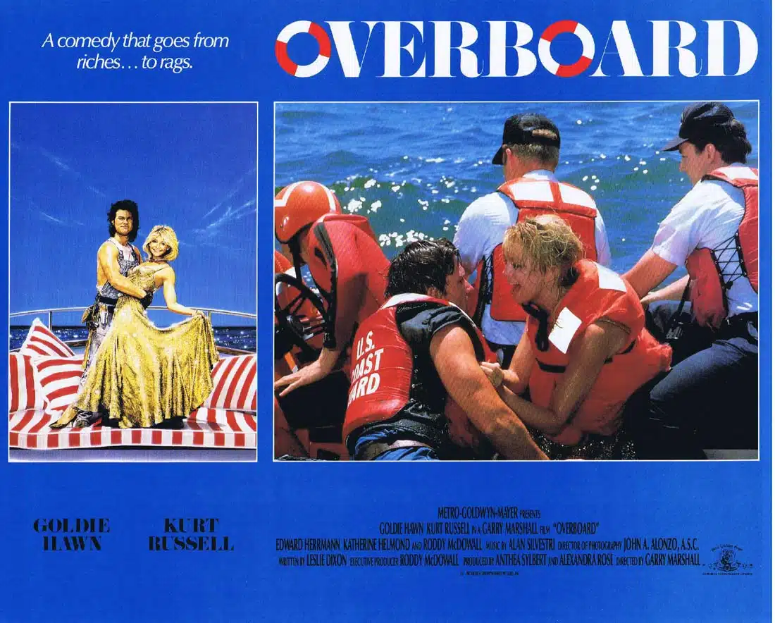 OVERBOARD Original Lobby Card 3 Goldie Hawn Kurt Russell Edward Herrmann