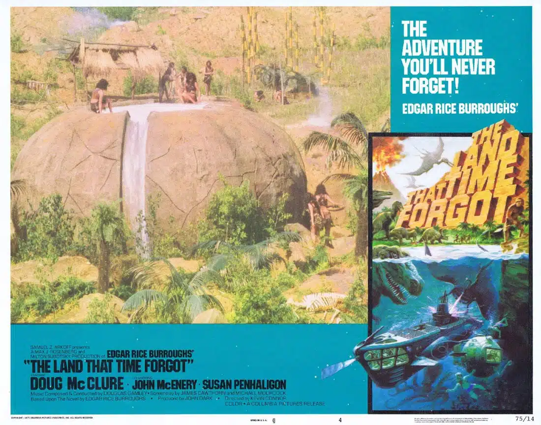 THE PEOPLE THAT TIME FORGOT Original Lobby Card 4 Patrick Wayne Doug McClure Dinosaurs