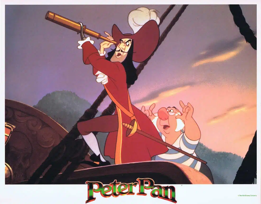 PETER PAN Original 1989r Lobby Card 2 Disney Bobby Driscoll Kathryn Beaumont