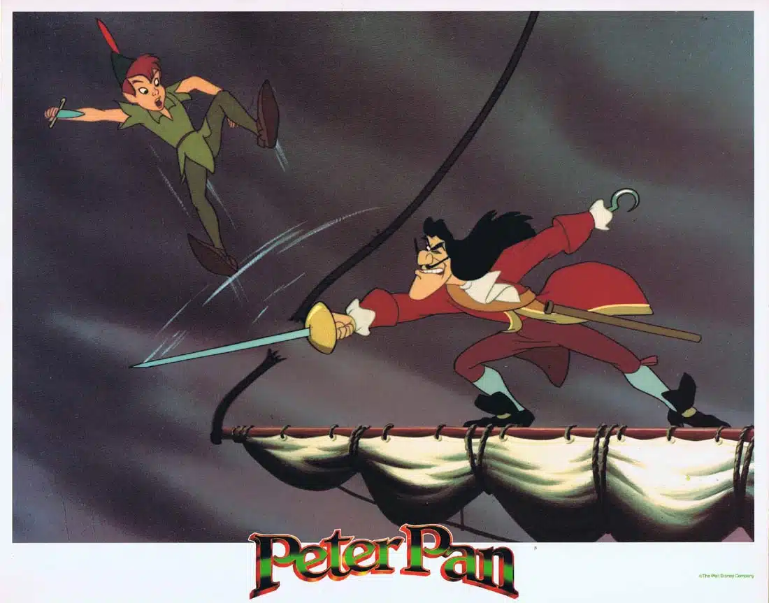 PETER PAN Original 1989r Lobby Card 4 Disney Bobby Driscoll Kathryn Beaumont
