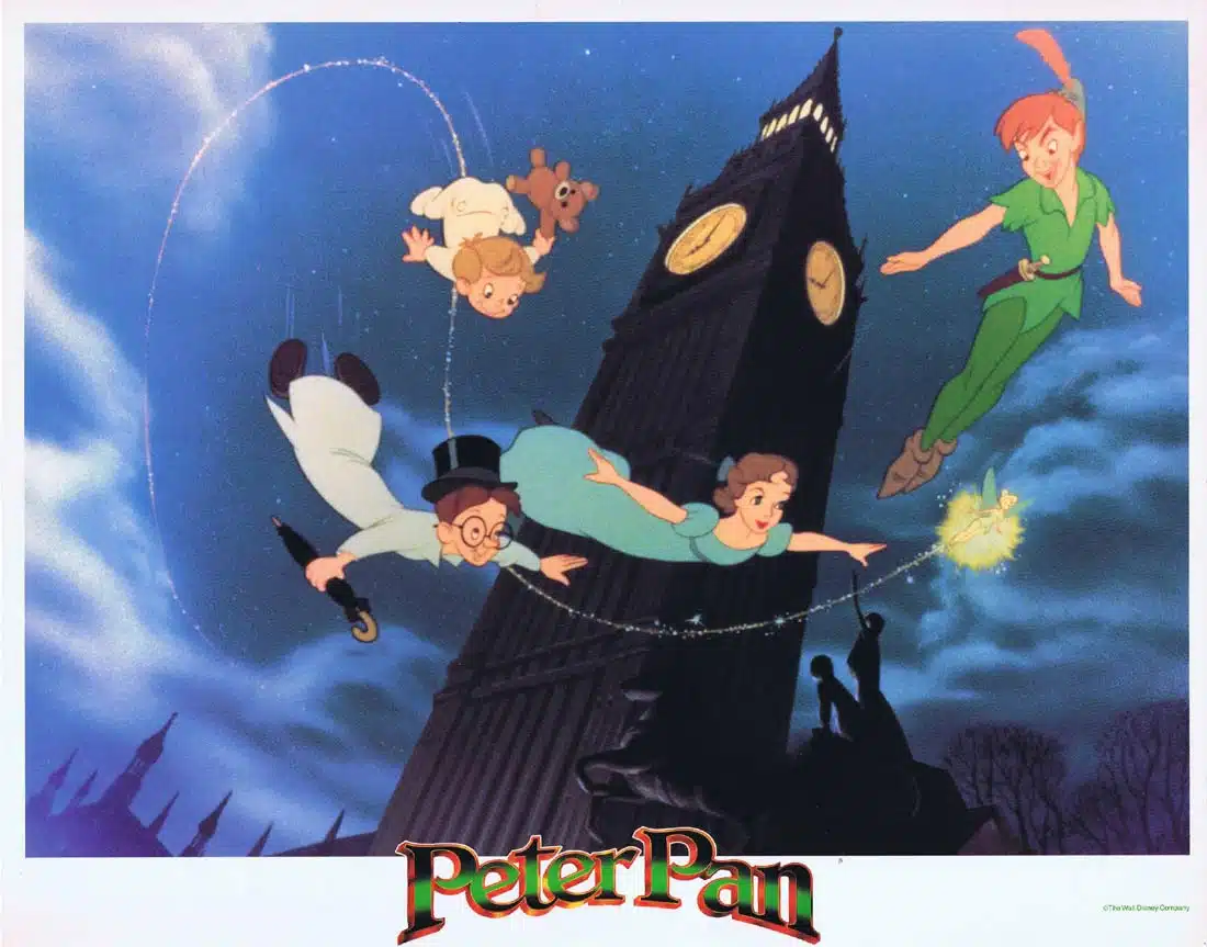 PETER PAN Original 1989r Lobby Card 5 Disney Bobby Driscoll Kathryn Beaumont