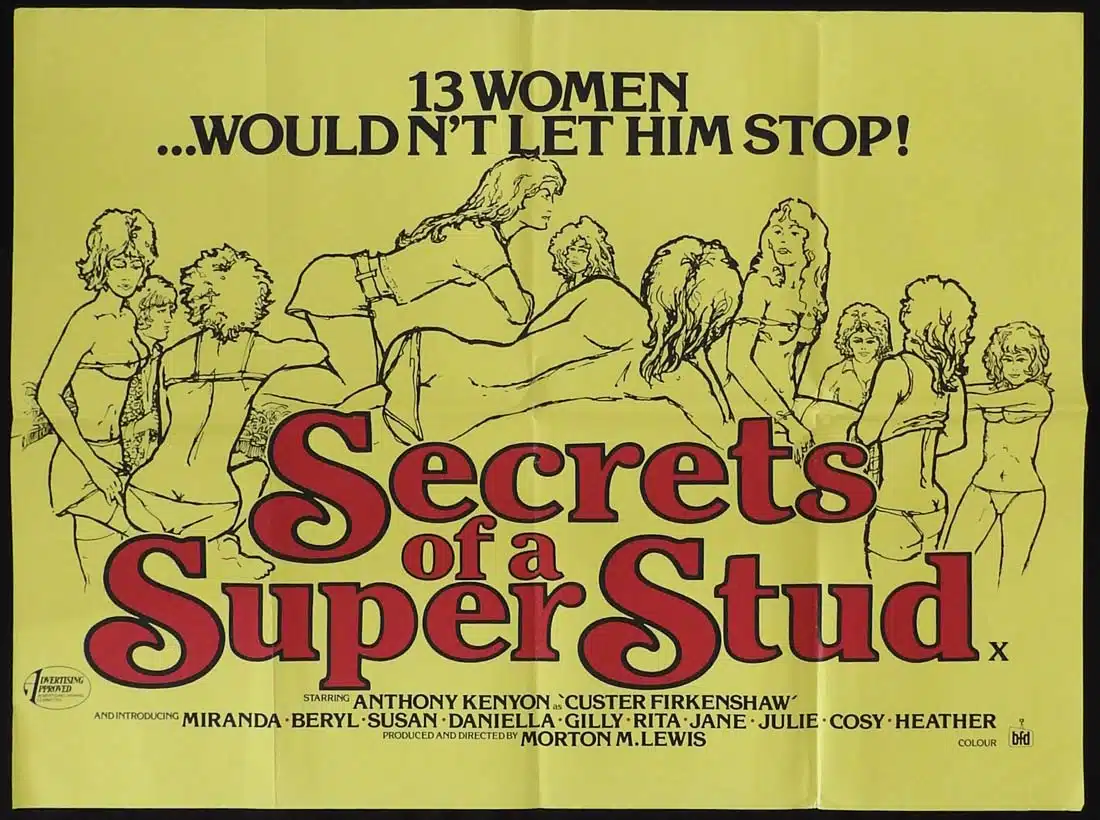 SECRETS OF A SUPERSTUD Original British Quad Movie poster Anthony Kenyon