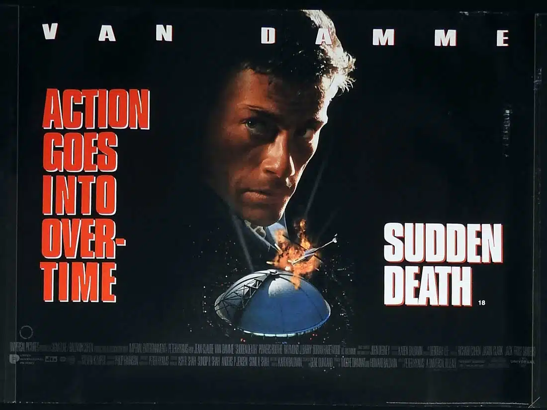 SUDDEN DEATH Original ROLLED British Quad Movie Poster Peter Hyams Jean-Claude Van Damme