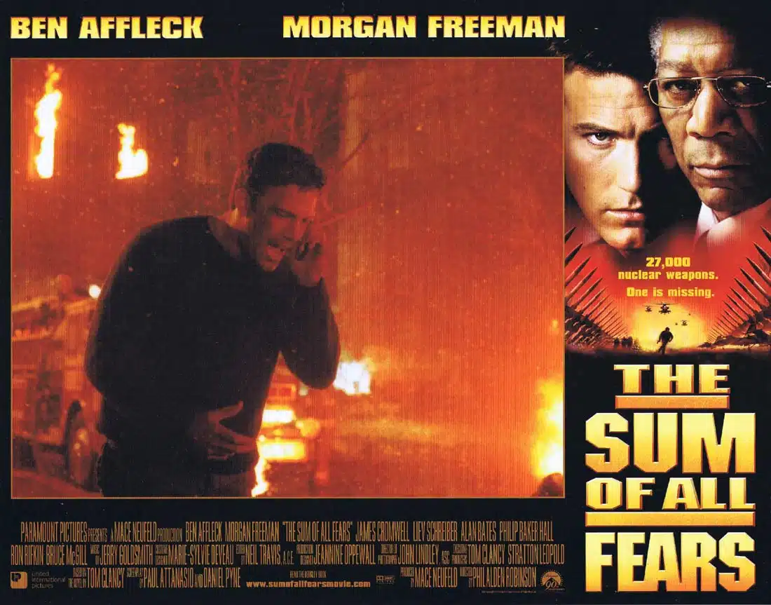 THE SUM OF ALL FEARS Original Lobby Card 8 Ben Affleck Morgan Freeman