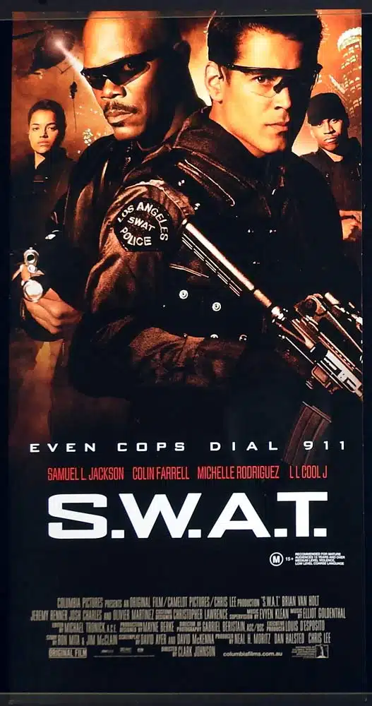 S.W.A.T Original Daybill Movie Poster Samuel L. Jackson Colin Farrell Michelle Rodriguez