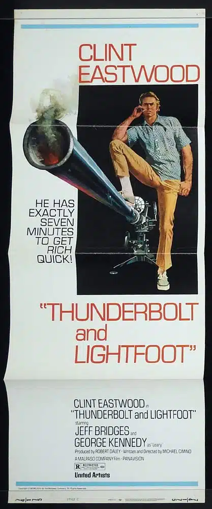 THUNDERBOLT AND LIGHTFOOT Original US Insert Movie poster Clint Eastwood