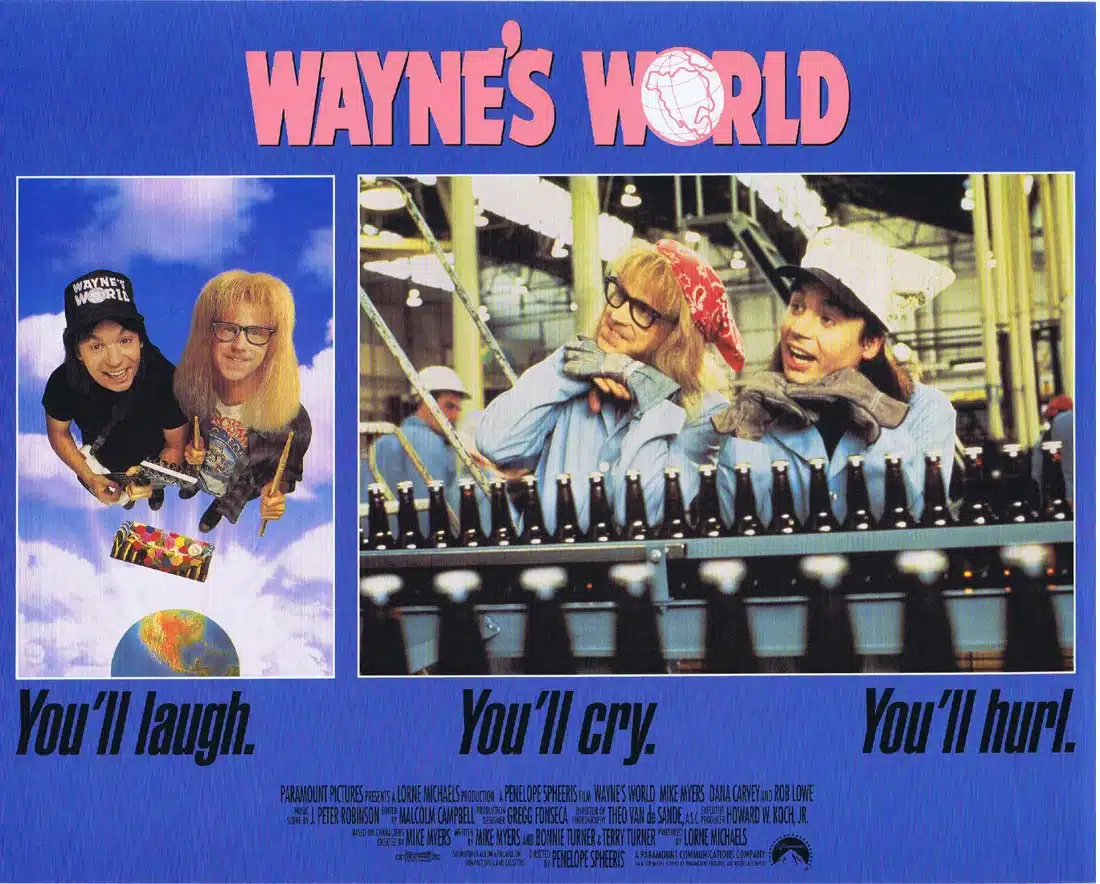 WAYNE’S WORLD Original Lobby Card 4 Mike Myers Dana Carvey Rob Lowe