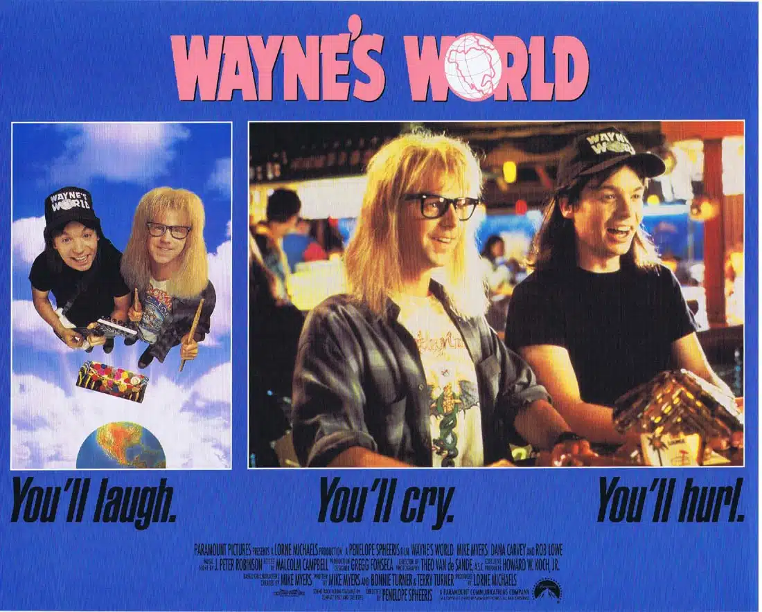 WAYNE’S WORLD Original Lobby Card 6 Mike Myers Dana Carvey Rob Lowe