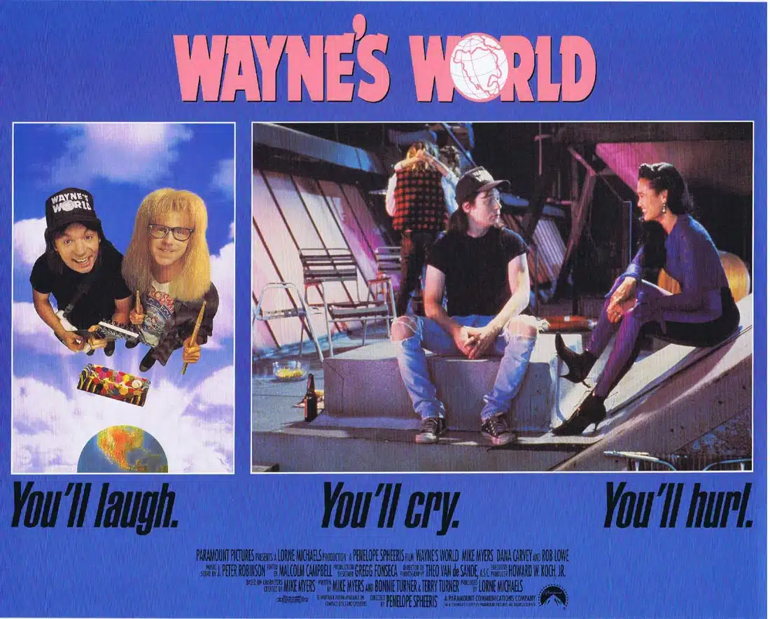 WAYNE’S WORLD Original Lobby Card 7 Mike Myers Dana Carvey Rob Lowe