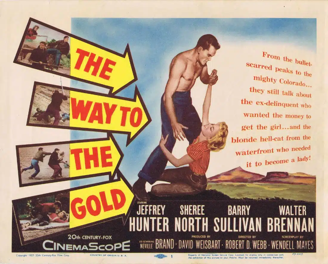 THE WAY TO THE GOLD Original Title Lobby Card Jeffrey Hunter Sheree North