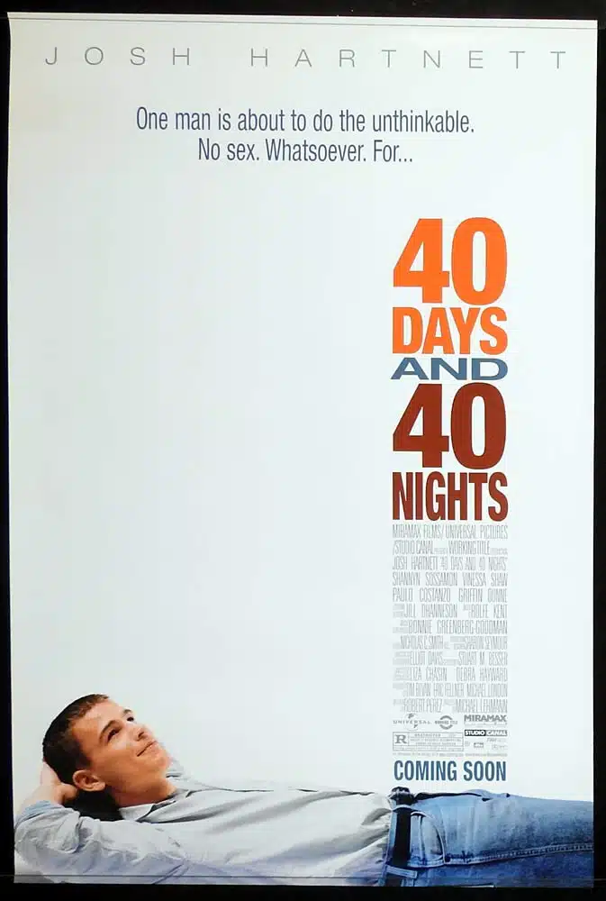 40 DAYS AND 40 NIGHTS Original One Sheet Movie Poster Josh Hartnett Shannyn Sossamon