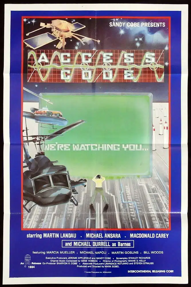 ACCESS CODE Original US One Sheet Movie Poster Martin Landau Michael Ansara