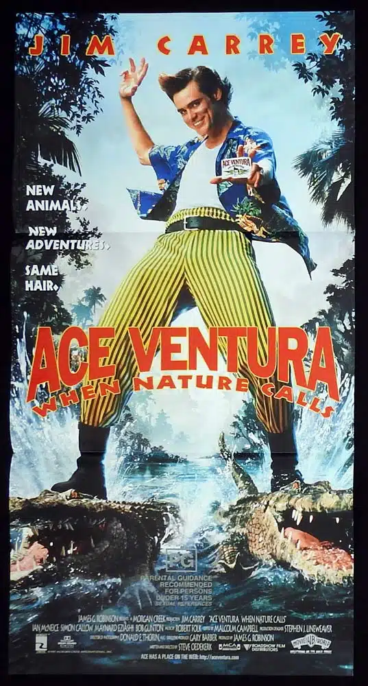 ACE VENTURA WHEN NATURE CALLS Original Daybill Movie Poster Jim Carrey