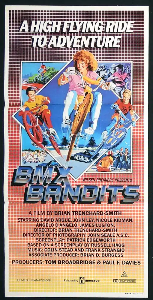 BMX BANDITS Original Daybill Movie poster Nicole Kidman Brian Trenchard-Smith