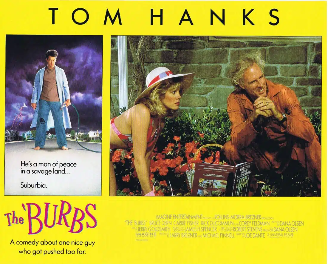 THE BURBS Lobby Card 1 Tom Hanks Bruce Dern Carrie Fisher